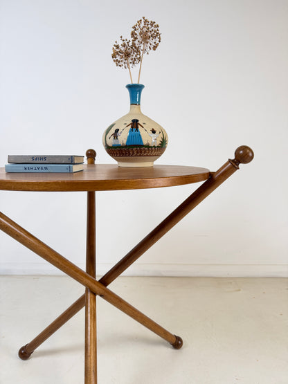 ITALIAN TRIPOD TEAK COFFEE SIDE TABLE