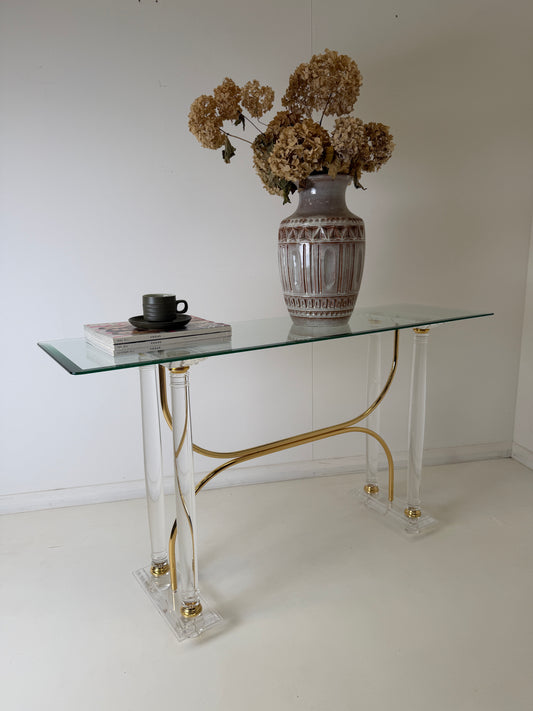 HOLLYWOOD REGENCY CONSOLE TABLE IN THE STYLE OF CHARLES HOLLINS