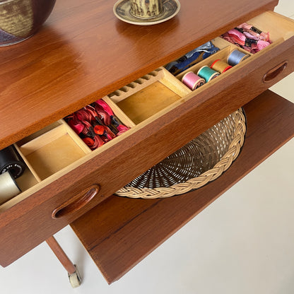 DANISH SEWING TABLE & BASKET