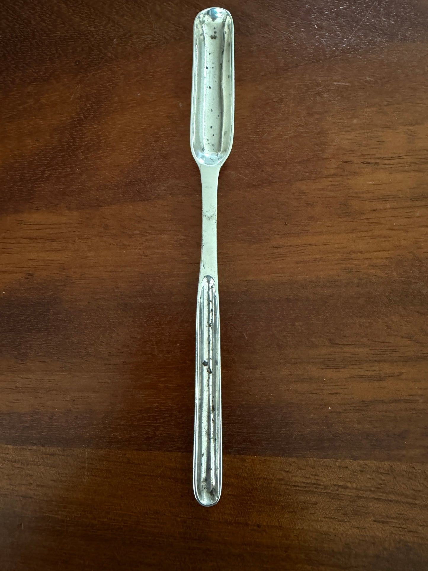 ANTIQUE BONE MARROW SILVER PLATE SCOOP