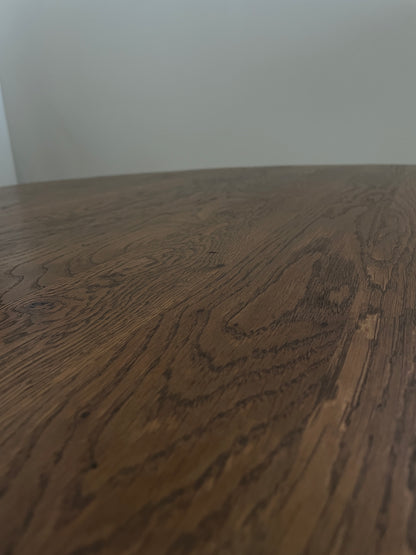 BRUTALIST 1970s BELGIUM OAK DINING TABLE & 4 CHAIRS