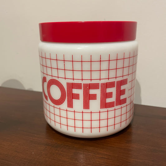 MILK GLASS COFFEE JAR 1980s