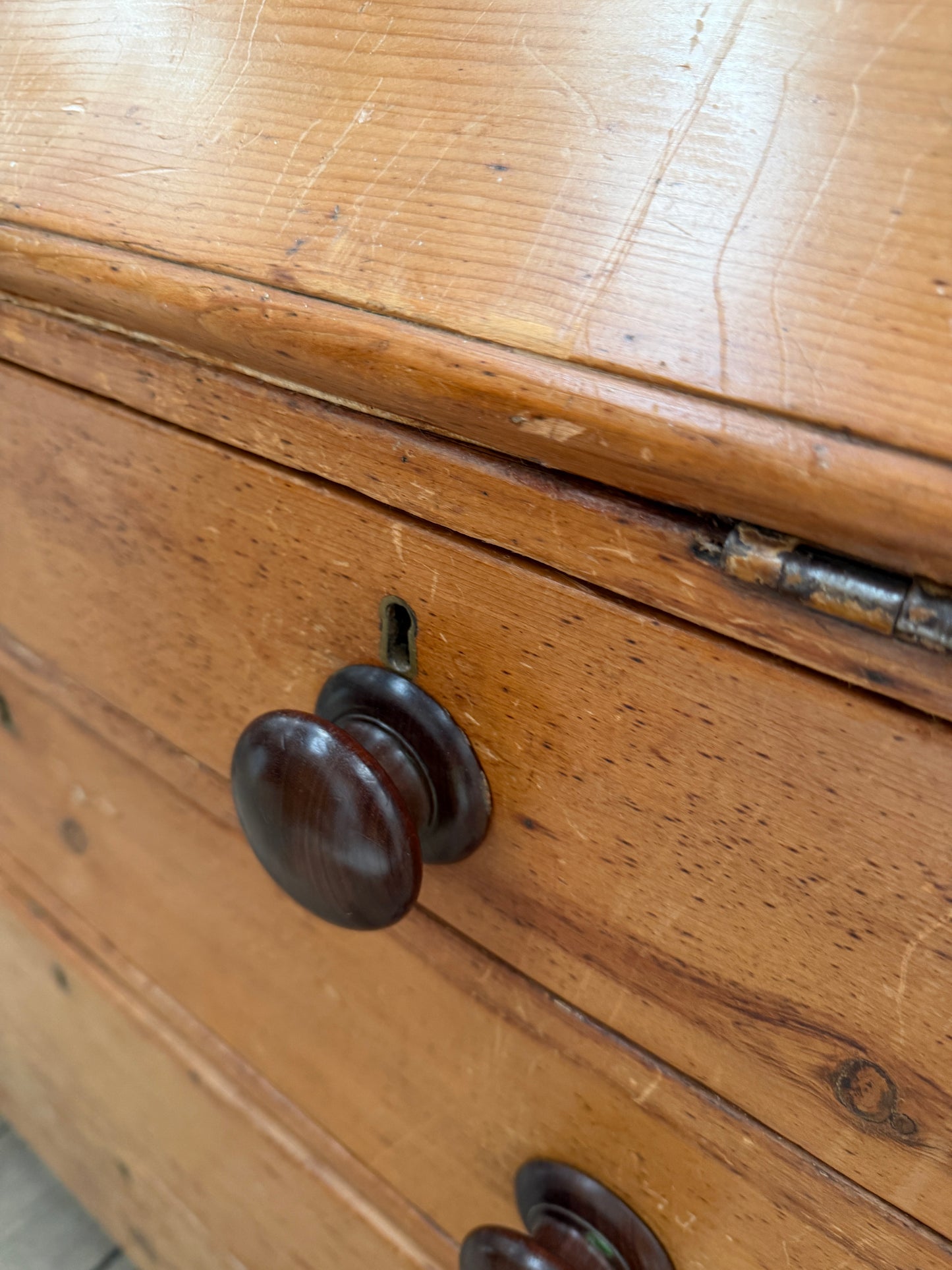 ENGLISH PINE DRESSER/SECRETAIRE WITH DRAWERS