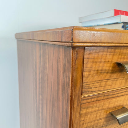 A RARE ALFRED COX MID CENTURY WALNUT & MAPLE VINTAGE SIDEBOARD