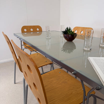 VINTAGE 1999 IKEA MOMENTS TABLE & 6 JULES CHAIRS