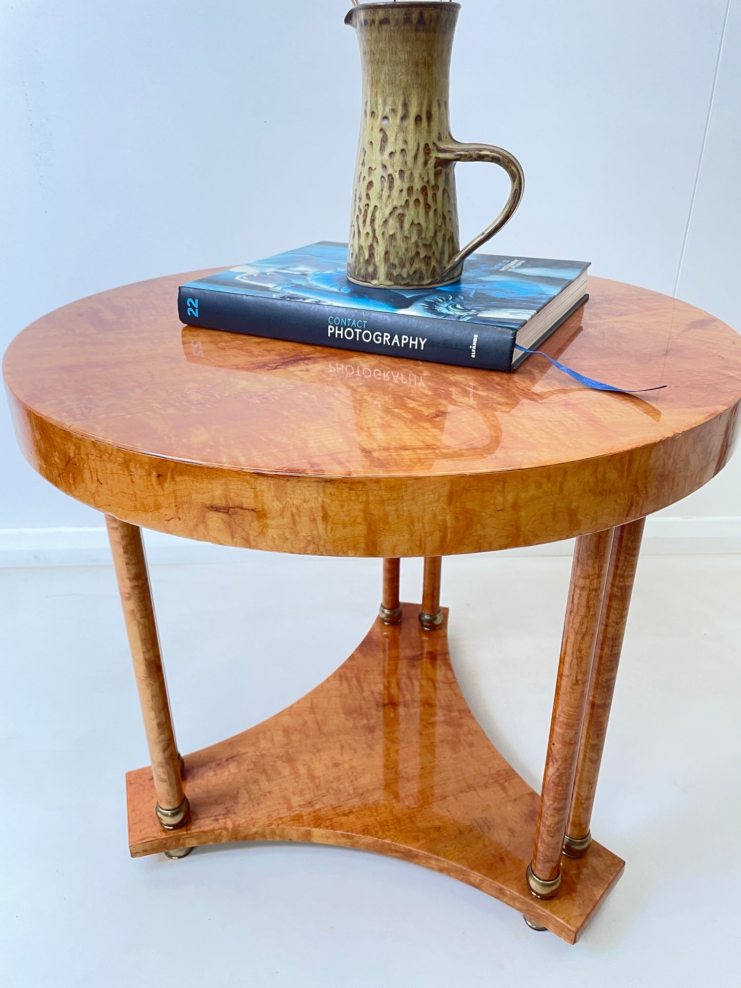 WALNUT BIEDERMEIRER TRIPOD SIDE COFFEE TABLE