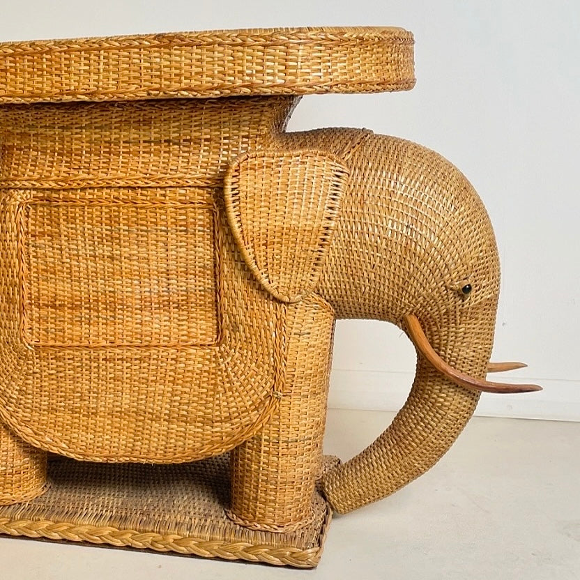 VINTAGE ELEPHANT SIDE TABLES x 2