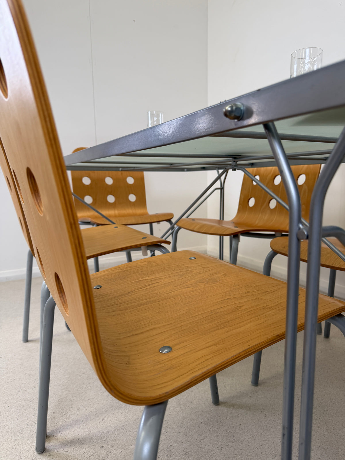 VINTAGE 1999 IKEA MOMENTS TABLE & 6 JULES CHAIRS