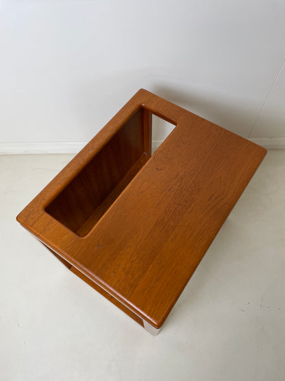 DANISH TEAK MAGAZINE RACK / SIDE TABLE