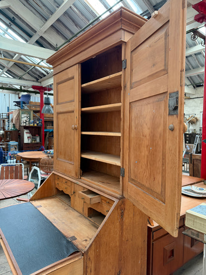 ENGLISH PINE DRESSER/SECRETAIRE WITH DRAWERS
