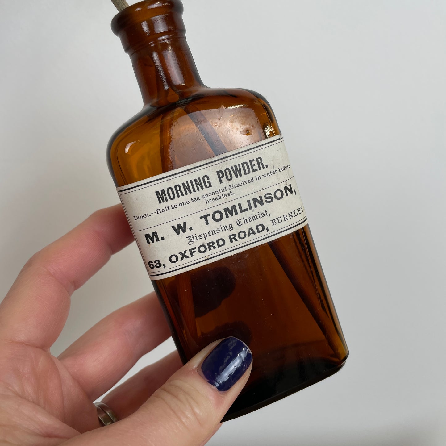 BURNLEY MORNING POWDER CHEMIST BOTTLE