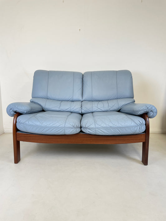 VINTAGE GPLAN 1990s BLUE NINA LEATHER SOFA