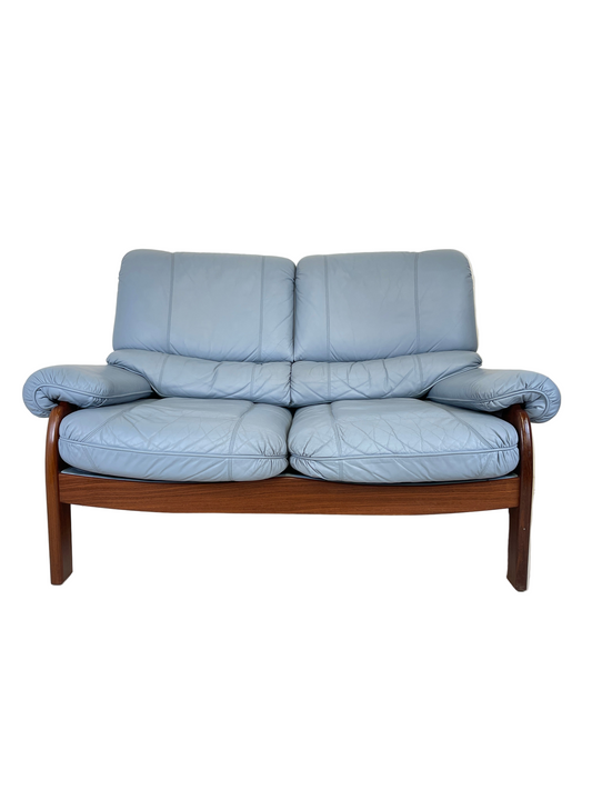 VINTAGE GPLAN 1990s BLUE NINA LEATHER SOFA