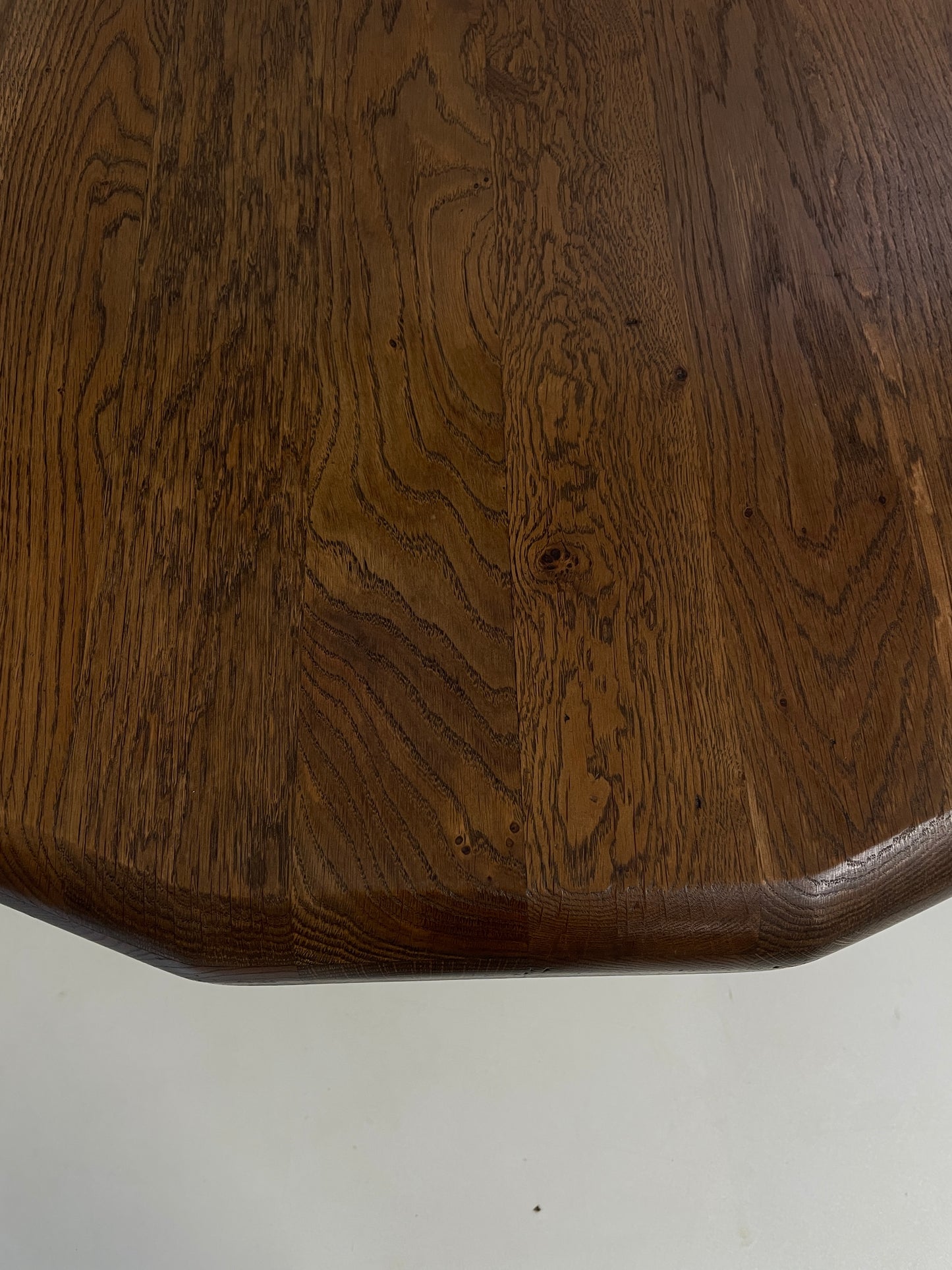 BRUTALIST 1970s BELGIUM OAK DINING TABLE & 4 CHAIRS