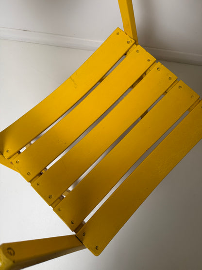 BAUHAUS FOLDING GARDEN CHAIRS IN YELLOW - SET OF 4