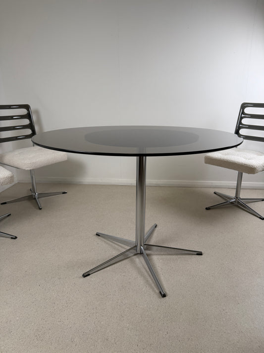 1970s RETRO GLASS DINING TABLE