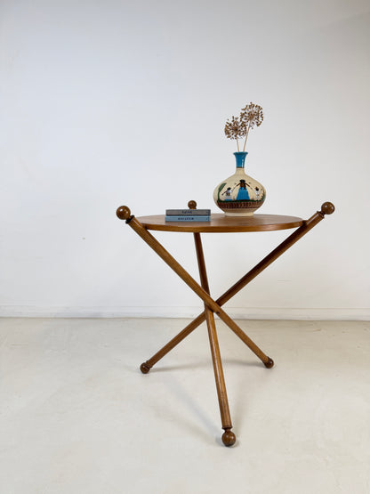 ITALIAN TRIPOD TEAK COFFEE SIDE TABLE