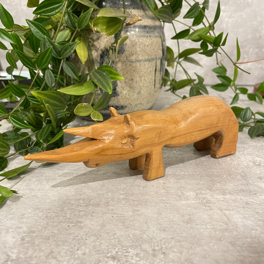 VINTAGE WOODEN RHINO