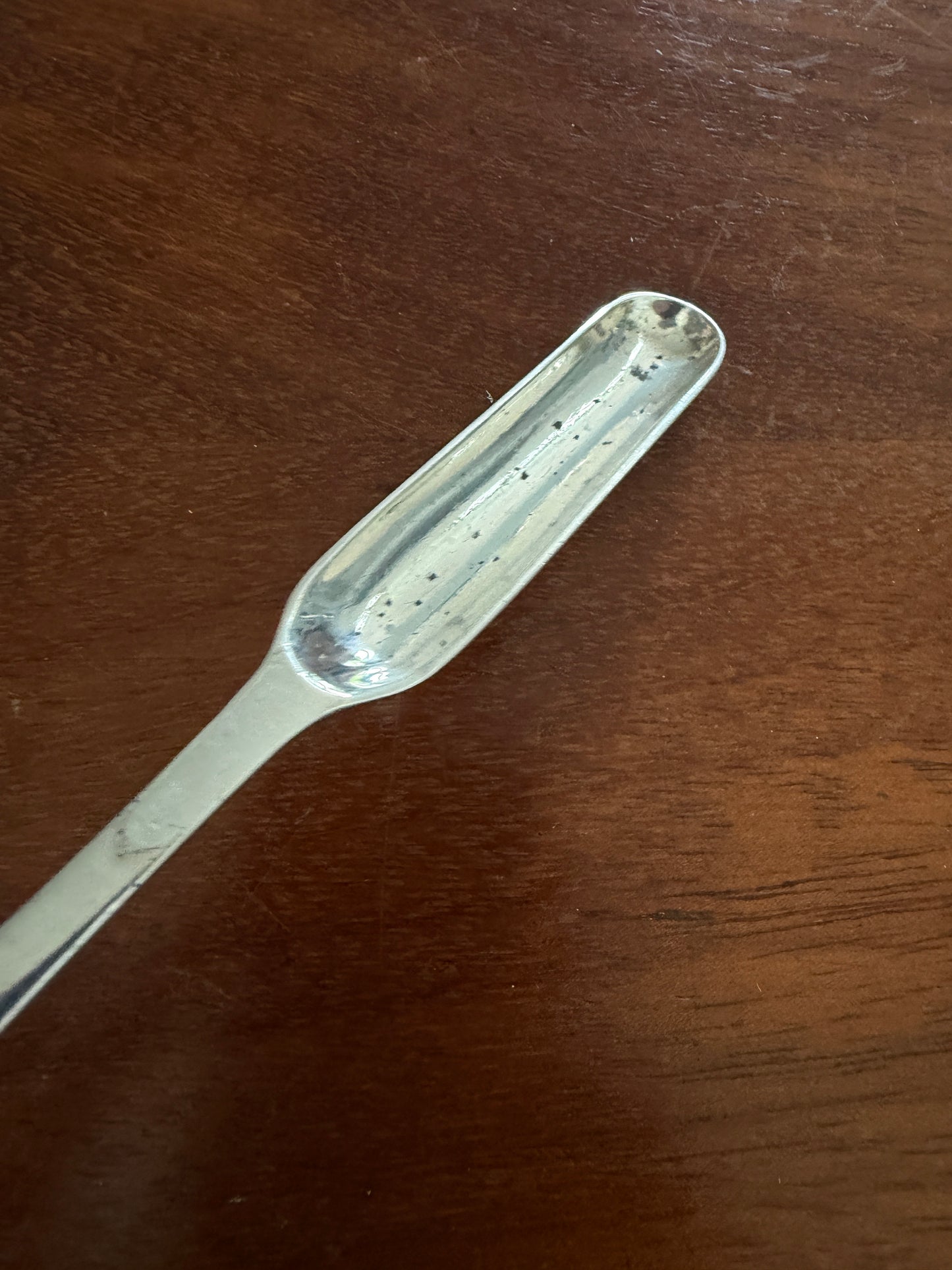 ANTIQUE BONE MARROW SILVER PLATE SCOOP