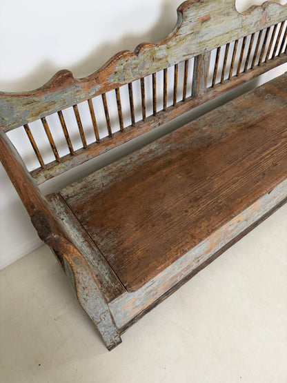 SWEDISH SETTLE BENCH 19TH CENTURY
