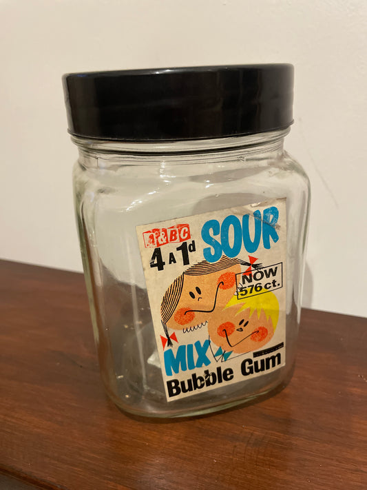 BRITISH MADE VINTAGE GLASS SWEET JAR