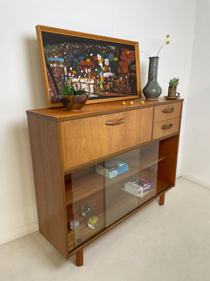 AVALON GLAZED TEAK BOOKCASE / SIDEBOARD