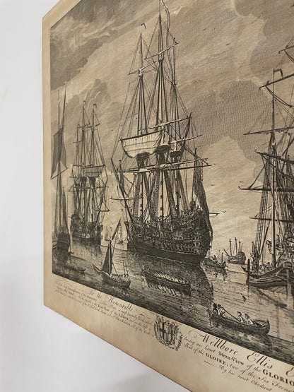 SEPIA SHIP PRINTS - J BOYDELL SET OF 4