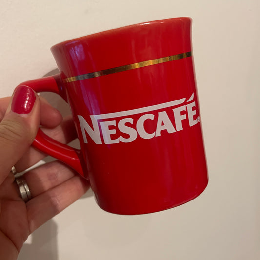 VINTAGE RED NESCAFE MUGS X 2
