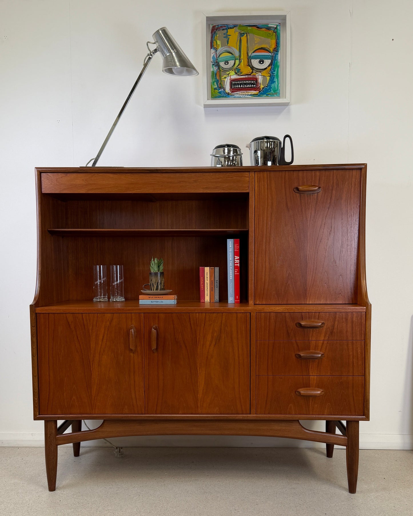 1960s GPLAN TEAK BRASILIA COMPACT SIDEBOARD / DRINKS CABINET