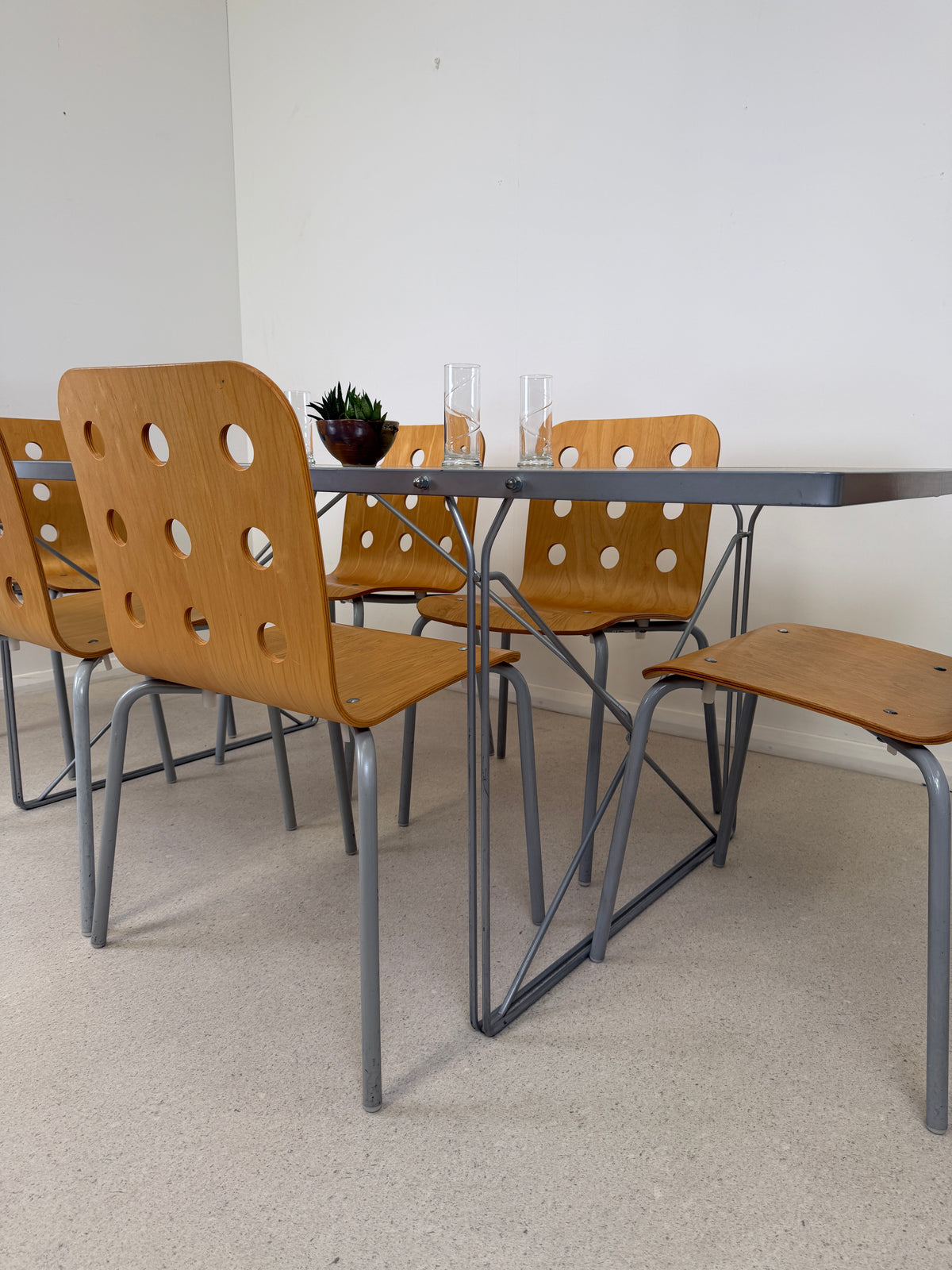 VINTAGE 1999 IKEA MOMENTS TABLE & 6 JULES CHAIRS