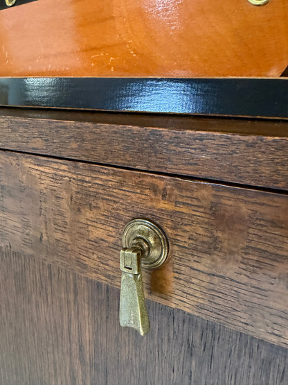 VINTAGE FALL FRONT OAK BOOKCASE BUREAU