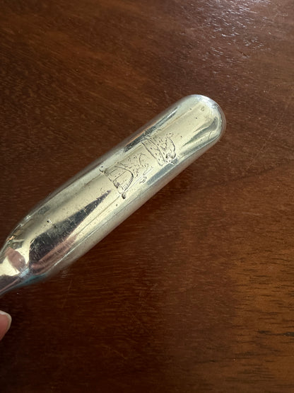 ANTIQUE BONE MARROW SILVER PLATE SCOOP