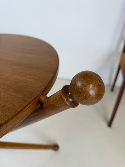 ITALIAN TRIPOD TEAK COFFEE SIDE TABLE