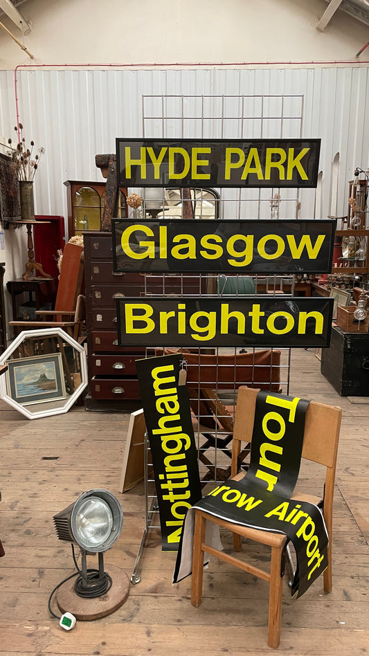 ORIGINAL GLASGOW VINTAGE FRAMED BUS BLIND DESTINATIONS