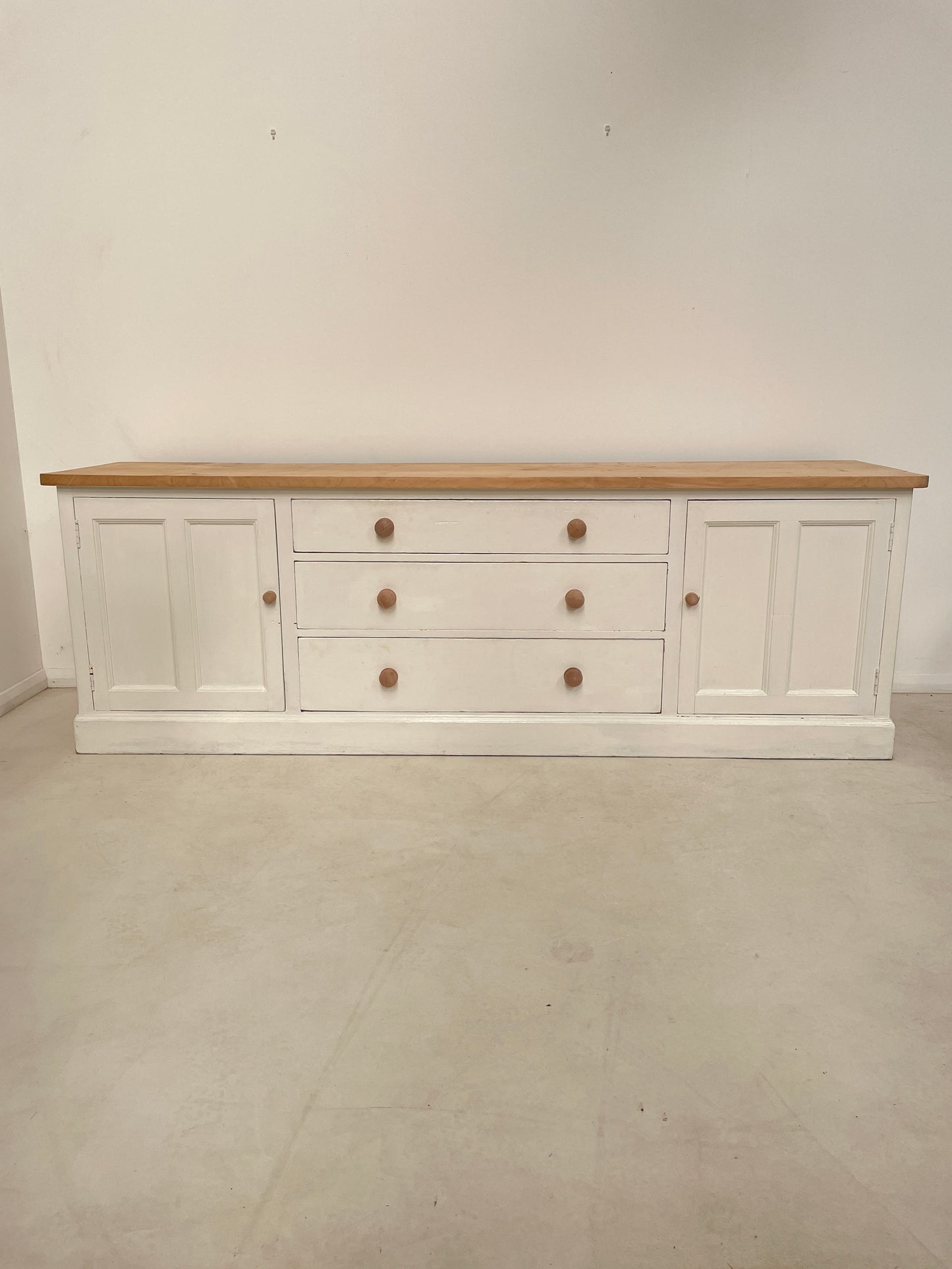 ENGLISH PAINTED PINE KITCHEN SIDEBOARD