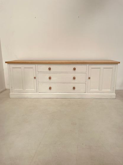 ENGLISH PAINTED PINE KITCHEN SIDEBOARD