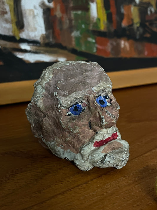 VINTAGE PAPIER-MÂCHÉ PUPPET HEAD - ‘OLD BLUE EYES’