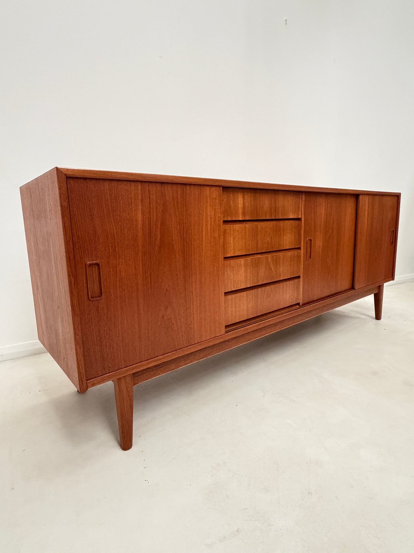 DANISH TEAK SIDEBOARD WITH SLIDING DOORS