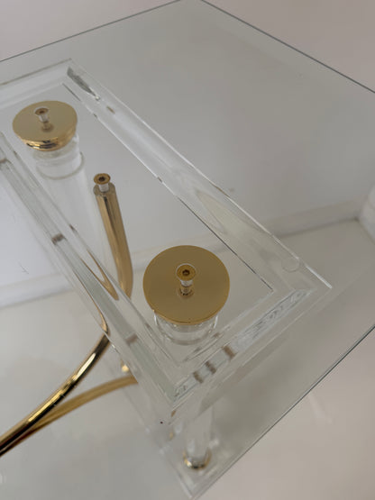 HOLLYWOOD REGENCY CONSOLE TABLE IN THE STYLE OF CHARLES HOLLINS