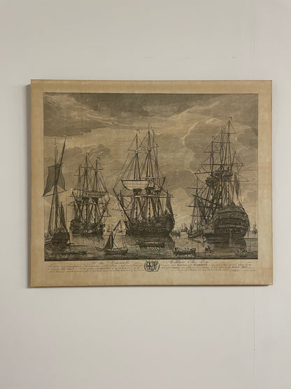SEPIA SHIP PRINTS - J BOYDELL SET OF 4