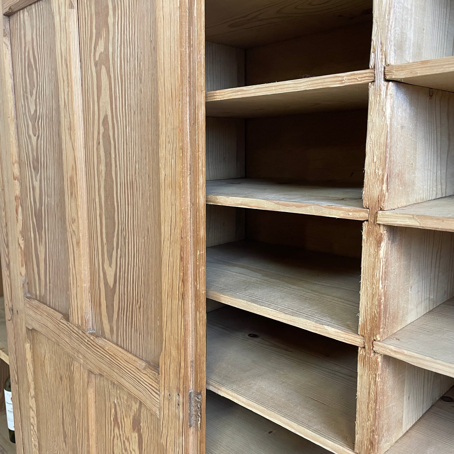 LARGE ANTIQUE PINE THREE DOOR KITCHEN/HALL CABINET