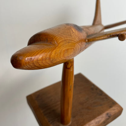 VINTAGE WOODEN CARVED AEROPLANE