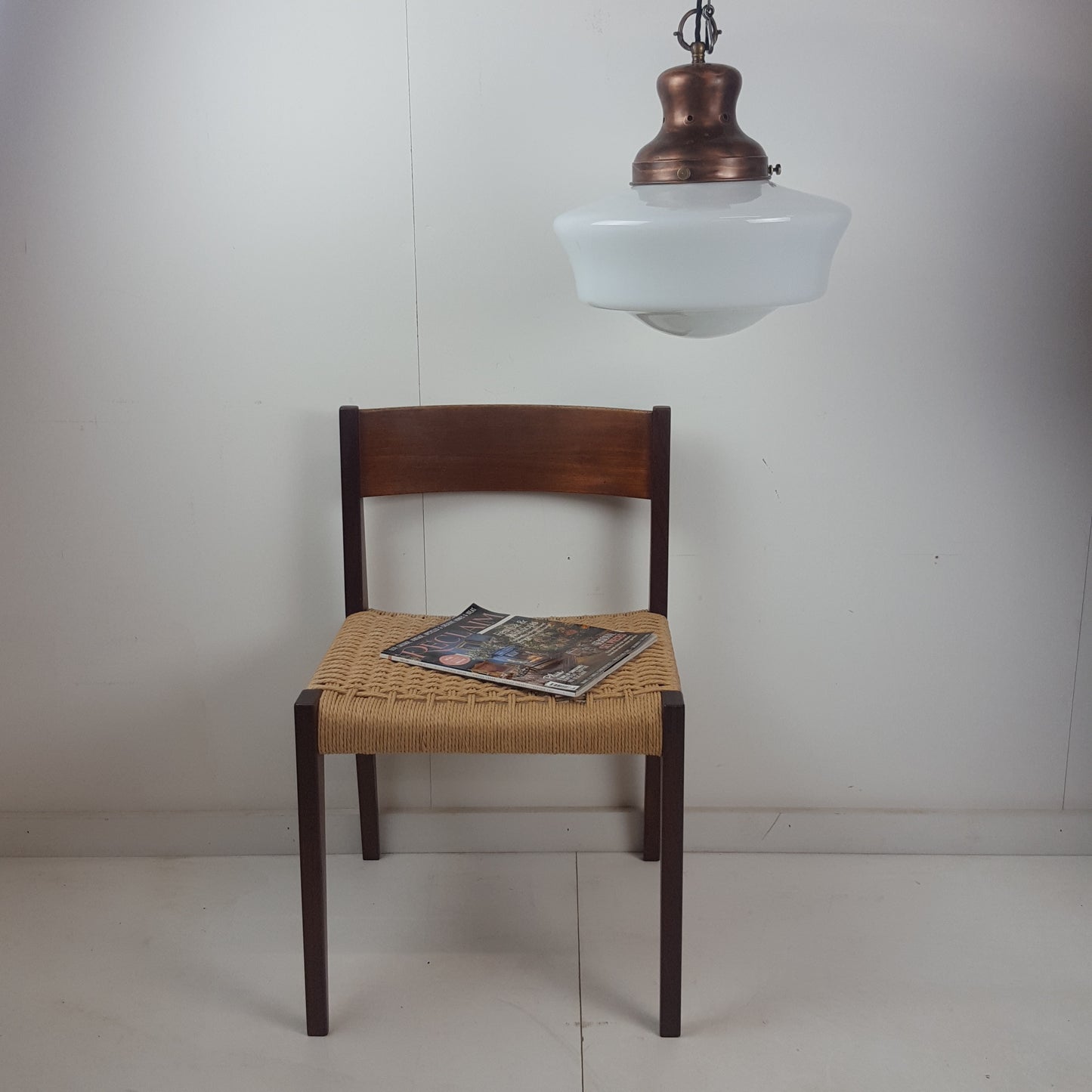 OPALINE LIGHT WITH COPPER GALLERY X 3 AVAILABLE