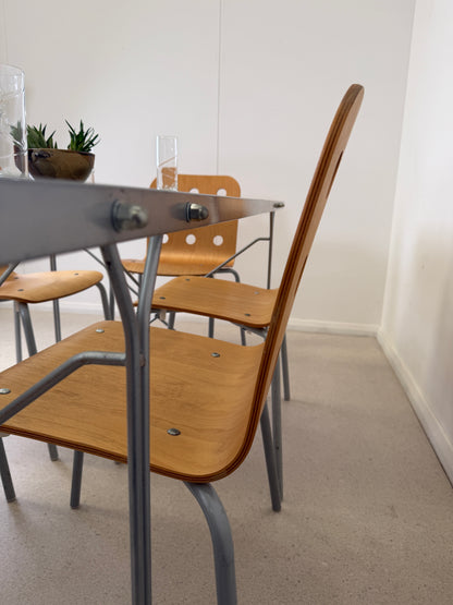 VINTAGE 1999 IKEA MOMENTS TABLE & 6 JULES CHAIRS