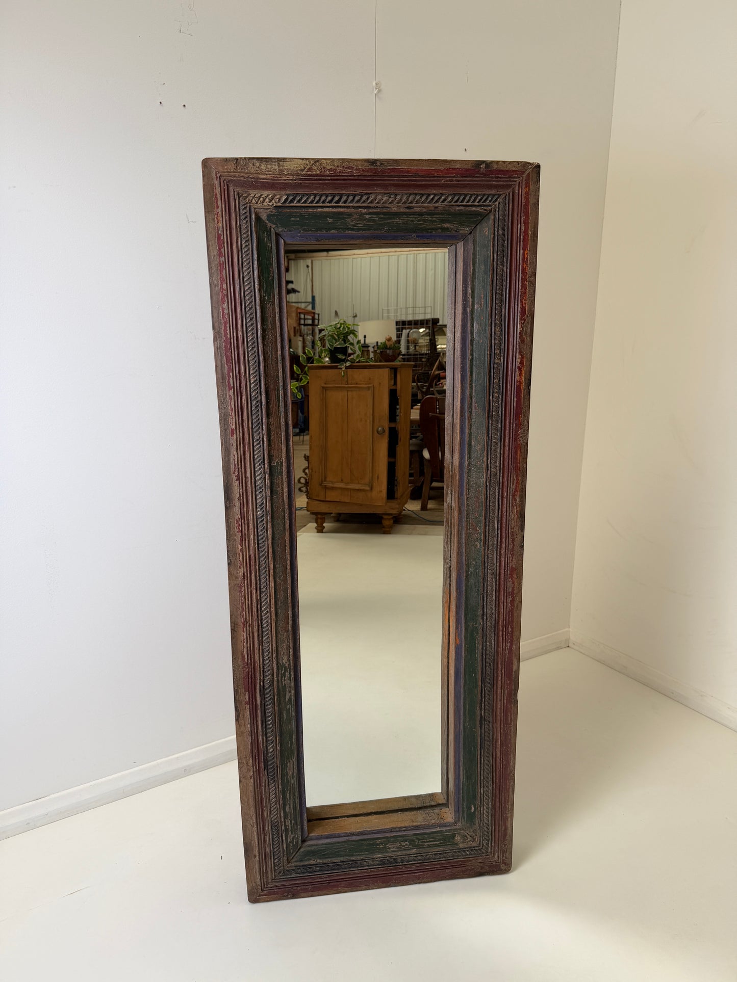 RAJASTHAN, INDIAN TEAK MIRROR - FULL LENGTH