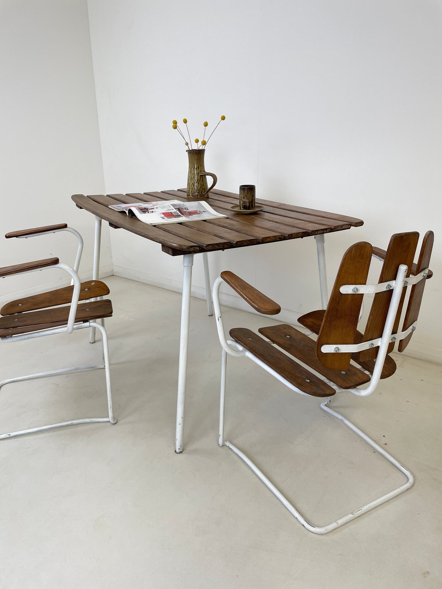 HERMAN PERSSONS SWEDISH GARDEN TABLE & CHAIRS 1960s