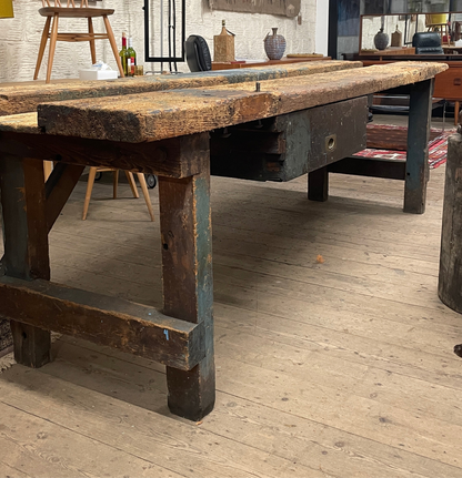 ENGLISH PINE WORKBENCH / KITCHEN ISLAND IN PINE