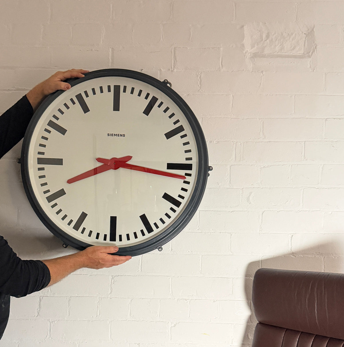 VINTAGE SIEMENS FACTORY CLOCK 70cm