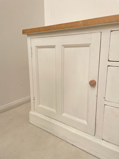 ENGLISH PAINTED PINE KITCHEN SIDEBOARD