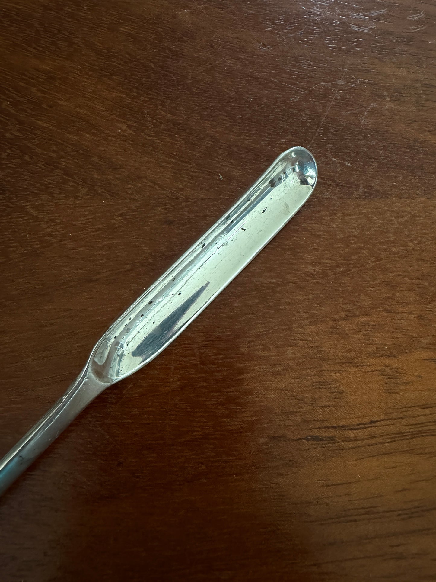ANTIQUE BONE MARROW SILVER PLATE SCOOP